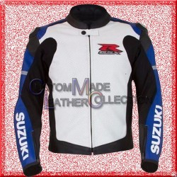 Suzuki GSXR Motorbike Blue Racing Jacket/Biker Leather Jcket