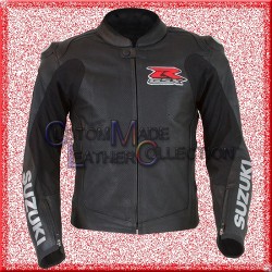 Suzuki GSXR Black Motorbike Racing Leather Jacket/Biker Leather Jacket