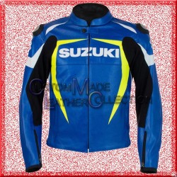 Suzuki Motorbike Leather Jacket/Biker Leather Jacket
