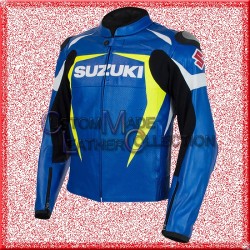 Suzuki Motorbike Leather Jacket/Biker Leather Jacket