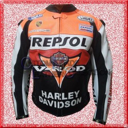 Honda Repsol Harley Davidson Motorbike Racing Leather Jacket/Biker Leather Jacket