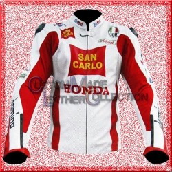 Marco Simoncelli Honda MotoGP Jacket/Motorbike Leather Jacket