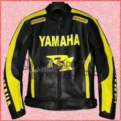 Yamaha R1, Black/Yellow Motorbike Racing Leather Jacket/Biker Leather Jacket