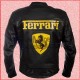 Ferrari Black Motorcycle Leather Jacket/Biker Leather Jacket