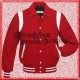 Men’s Wool Red & White Varsity Bomber Jacket