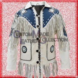 Western Suede Jacket Fringes Beads Native American Cowboy Jacket