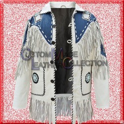 Western Suede Jacket Fringes Beads Native American Cowboy Jacket