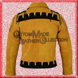 Western wear Brown Suede Leather Jacket Fringe Western Carnival Fasching Jacket