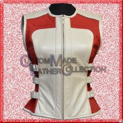 Women Leather motorcycle vest/Women Biker Leather Vest