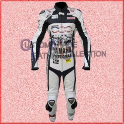 Yamaha 500 White Motorbike Racing Leather Suit/Biker Leather Suit