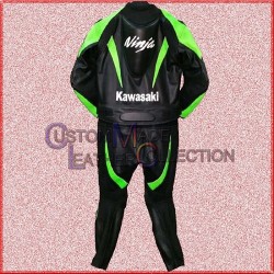 Kawasaki Ninja Racing Motorbike Leather Suit/Biker Racing Leather Suit